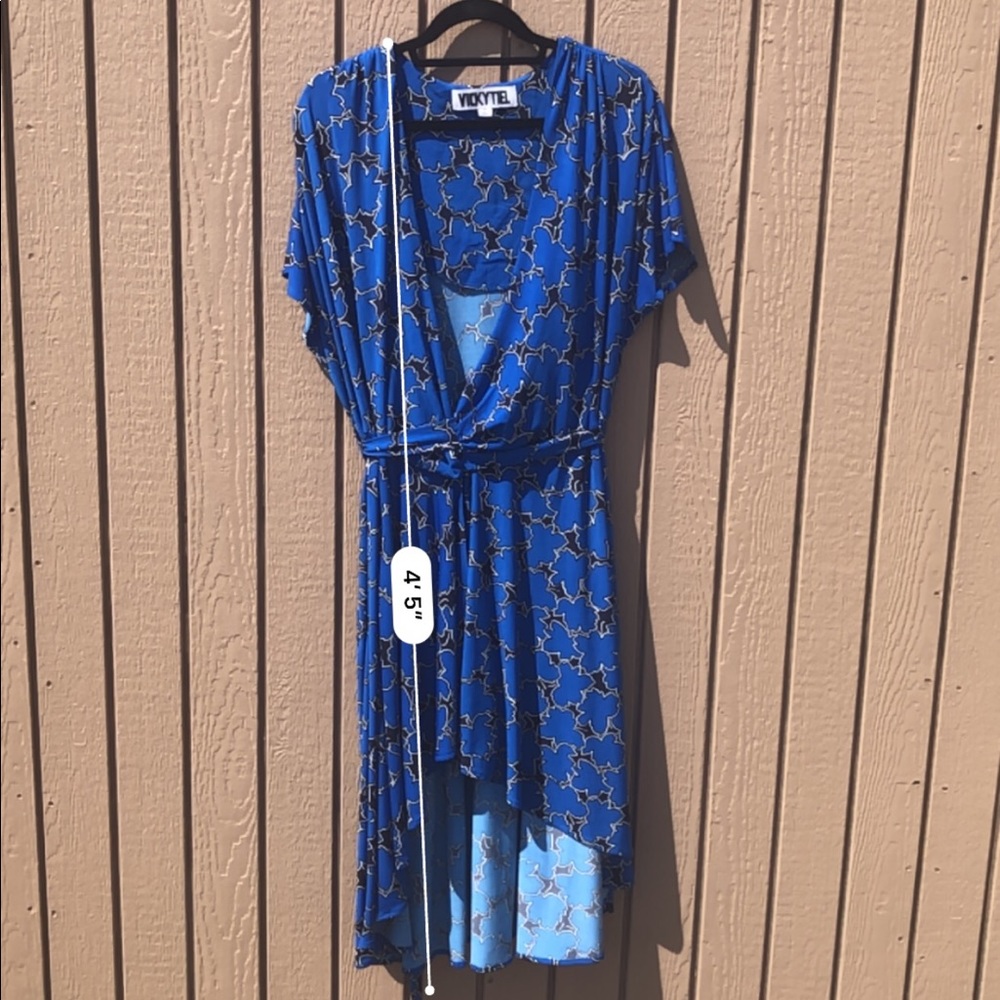 NWOT 1x Vicky Tiel Wrap Tie Dress - Picture 7 of 9